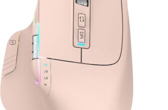 LeadsaiL Wireless Mouse, 2.4G Bluetooth5.2, Multi-Device, Up to 3200DPI, Pink, Ergonomic Optical Mouse for PC, Notebook