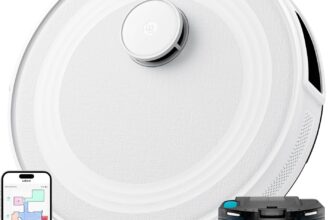 Lefant M2 Robot Vacuum Cleaner with Mop Room Mapping, 6000Pa, dToF Laser Navigation, 140 Minute, 2.4G/5G Wi-Fi/App/Alexa, Customizable Cleaning, Ideal for Carpets, Hard Floors and Many Furnished Homes