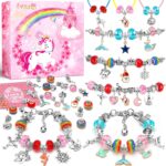 Lenski Unicorn Gifts for Girls, Gifts for 4 5 6 7 8 Year Old Girl Gifts for Teenage Girls Birthday Presents, Jewellery Bracelet Making Kit, Arts and Crafts for Kids