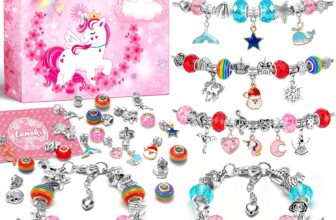 Lenski Unicorn Gifts for Girls, Gifts for 4 5 6 7 8 Year Old Girl Gifts for Teenage Girls Birthday Presents, Jewellery Bracelet Making Kit, Arts and Crafts for Kids