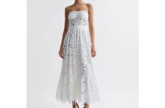 Leo Lin Bustier Lace Midi Dress, Size 12 Only