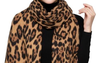 Leopard Print Scarf for Women UK, Brown Leopard Print Gifts, 230G Ladies Scarf Winter, Soft and Warm Leopard Print Scarf, 200 x 70 cm