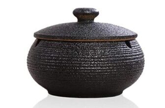 Lependor Ceramic Ashtray with Lids,