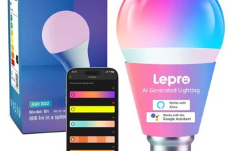 Lepro AI Smart Bulb B22, Music Sync Bayonet WiFi Bulb, Colors Changing Light Bulb Works with Alexa & Google Assistant Sold by Lepro UK / FBA