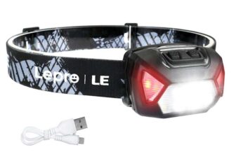 Lepro Head Torch Rechargeable, 2000L Waterproof LED Headlamp with Red Warning Lights, 30Hrs Runtime Sold by Lepro UK FBA
