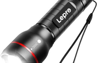 Lepro LED Torch – Super Bright, 5 Modes, Zoomable & Water Resistant – Small, 18650/AAA Battery Powered (Not Included) Flashlight for Camping, Power Cuts, Dog Walking, Cycling & Gift