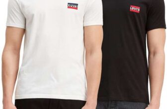 Levis Mens 2-Pack Crewneck Graphic Tee T-Shirt, Sportswear White/Mineral Black, Slim Fit L
