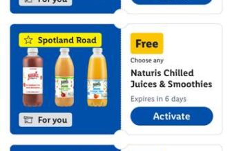 Lidl free items through lidl pluss app