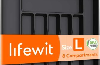Lifewit Extendable Cutlery Drawer Organiser, 8 Compartments, 33-57 x 38cm, Black – Sold by Lifewit Home UK FBA