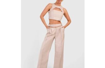 Light Beige Cut out Detail Trouser