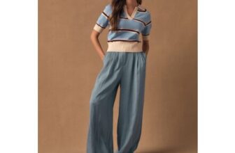 Light Blue Superwide Pleated Trousers