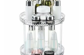 Lighterday 360 Rotating Makeup Organizer, 2-Tier White