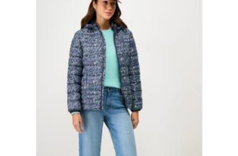 Lightweight Floral Zip through Padded Jacket