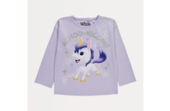 Lilac Unicorn Glitter Graphic Long Sleeve T-Shirt