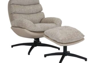 Lincoln TV Chair and Footstool – Neutral