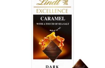 Lindt Excellence Dark Caramel Chocolate Bar with a Touch of Sea Salt – 100 g (£2.66 S&S)