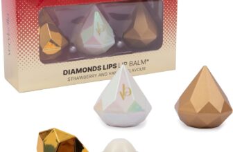 Lip Balm Set 3 Pieces – Diamond-shaped Lip Balm – 2 Fragrances Strawberry and Vanilla – Lip Balms Nourish and Protect – Gift Idea