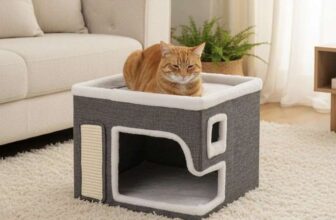 Living and Home 2-in-1 Cat House with Scratch Pad and Fluffy Ball – Sold & Delivered by Living and Home