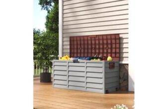 Living and Home 290L Heavy-Duty Brown Waterproof Garden Storage Box