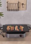 Living and Home 45cm Non-Stick Double Sided BBQ Cast-Iron Reversible Griddle Cookware