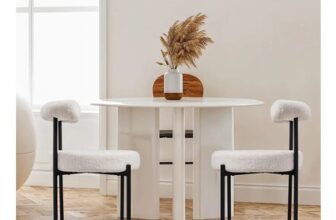 Livingandhome 2PCS Sherpa Fleece Upholstered Dining Chairs