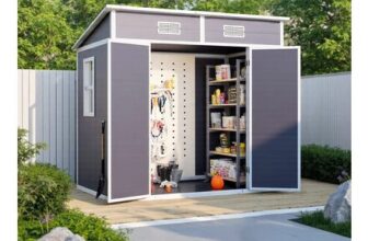 Livingandhome Outdoor Plastic Garden Storage Shed 6×4 Lockable