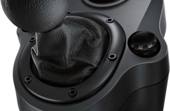 Logitech G Driving Force Racing Wheels Shifter for G29, G920 & G923, 6 Speed, Push Down Reverse Gear, Steel and Leather Construction – Black