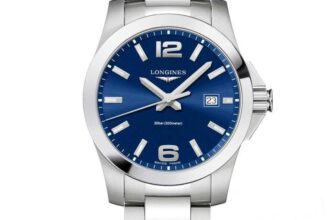 Longines Mens Conquest 41mm Quartz Watch, 300M, 2yr Warranty, WR – Silver / Black / Blue