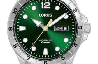 Lorus RL463BX9 Gents Automatic Silver Tone Green Or Black Day/Date Dial Watch 100M WR,2 Year Warranty – Sold By LoydJewellers1990