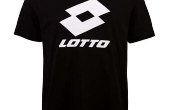 Lotto Mens 1124002 T-Shirt, Regular Fit T-Shirt Caviar or (Bright White £3.81) w/code Amazon Haul