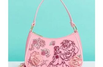 Loungefly Disney Beauty and the Beast Pink Roses Crossbody Bag