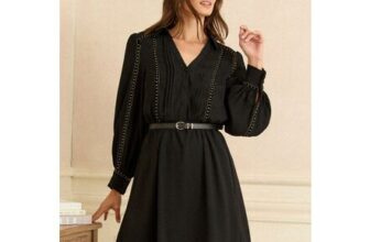 Love & Roses Black Shirt Mini Dress