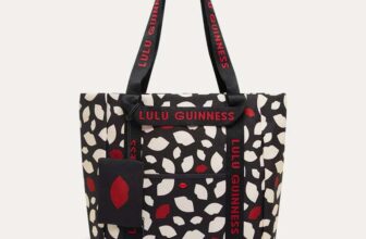 Lulu Guiness Black Multi Flurry Of Kisses Shopper Tote Bag
