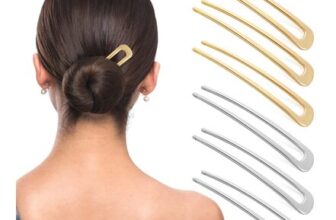 Lusofie 6Pcs French Hair Pins, 2-Prong Twist, Gold & Silver
