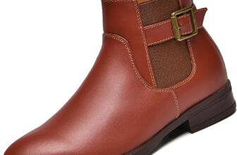 Lvptsh Womens Classic Ankle Boots Side Zipper Leather Chelsea Boots Ladies Walking Booties Low Heel Casual Comfortable Short Booties