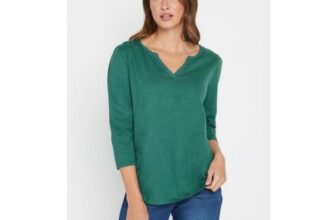 M&Co 2-Pack Teal Floral Print & Plain Lace Trim T-Shirts