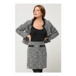 M&Co Black Boucle Tweed A-Line Skirt