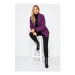 M&Co Purple Boucle Blazer