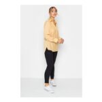 M&Co Yellow Satin V-Neck Blouse