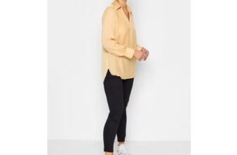 M&Co Yellow Satin V-Neck Blouse