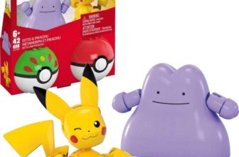 MEGA Pokémon Action Figure Building Toys Set, Poké Ball 2-Pack, Pikachu and Ditto with 42 Pieces, for Kids, JCT43