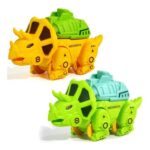 MIFKLMV 2 Pack Press-and-Go Dinosaur Toy Cars