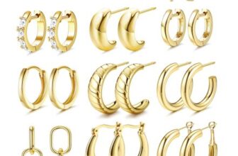 MILACOLATO Gold Hoop and Stud Earrings Set for Women