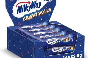 MILKY WAY Crispy Rolls, Milk Chocolate, Biscuit Snack bar, Single 22.5 g (1 x 24 Bars)