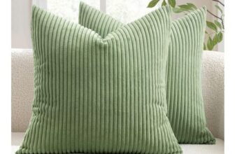 MIULEE Set of 2 Striped Corduroy Square Throw Pillow Case