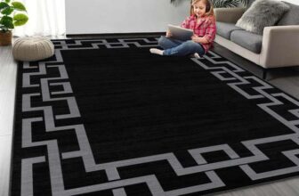 MOONLIGHT20015 Rugs Living Room 120 x 170 cm – Greek Key Style Shipped / Sold by MoonlightBedding