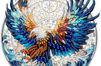 MXJSUA Diamond Art Hanging Kits for Adults Beginners, Stained Glass Eagle Acrylic Special Shaped Crystal Diamond Gem Art Pendant Drills Painting Ornament for Home Wall Decor and Gift