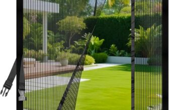 Magnetic Fly Screen Door – Heavy Duty Auto-Closing Mesh Curtain with Magnets, No Drill Door Screen for Flies/Bugs, Fits 90x210cm Patio Doors (Black) (Black – Side Opening, 70 x 200cm)