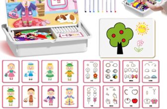 Magnetic Puzzles Face Dress up Travel Game Double Side Preschool Educational Learning Toy, Magnetic Boy Crazy Face Dress Up Game, Funny Face Magnetic Travel Play Set, Educational Game for Kids (C)