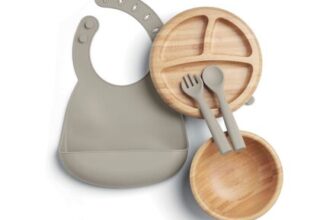 Mamas & Papas Bamboo Weaning Starter Kit, 4 Pieces, Truffle